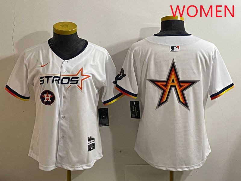 Women Houston Astros Blank White three generations Joint Name Nike 2025 MLB Jersey style 10